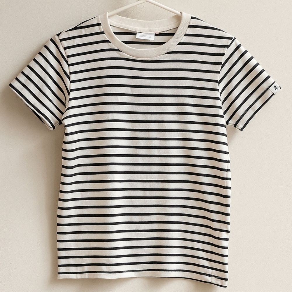 Zara Black and White Striped Kids Tee